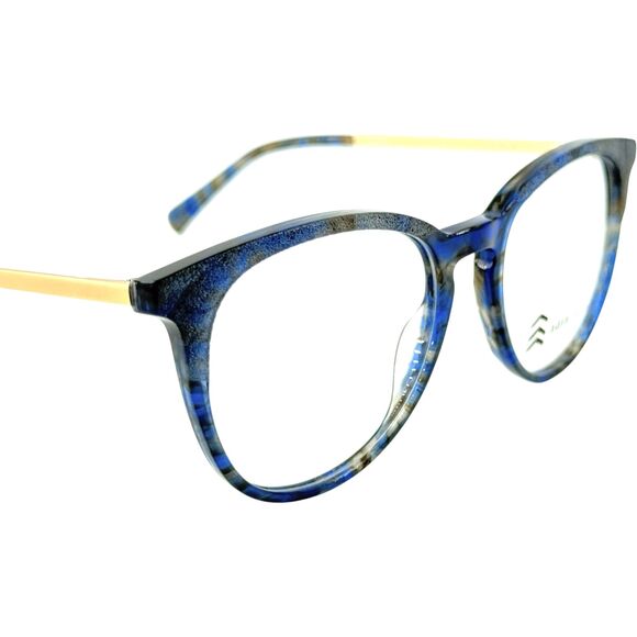 Adin Thomas AT-442 Womens Plastic Eyeglass Frame C03 Cobalt/Gold 51-18 main image 4